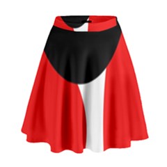 Red, Black And White High Waist Skirt by Valentinaart