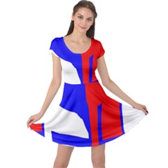 Blue, Red, White Design  Cap Sleeve Dresses by Valentinaart