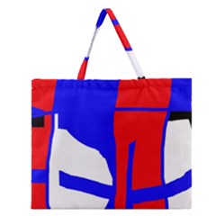 Blue, Red, White Design  Zipper Large Tote Bag by Valentinaart