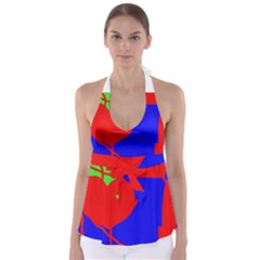 Abstract Hart Babydoll Tankini Top by Valentinaart