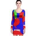 Abstract hart Long Sleeve Velvet Bodycon Dress View1