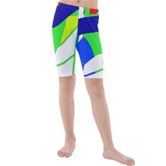 Colorful Abstraction Kid s Mid Length Swim Shorts by Valentinaart