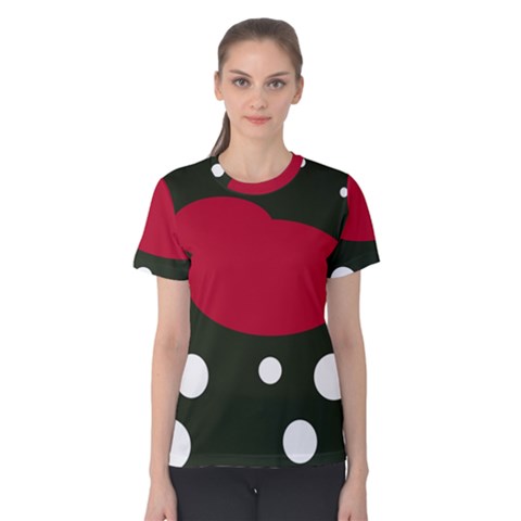 Red, Black And White Abstraction Women s Cotton Tee by Valentinaart