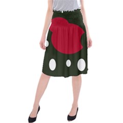 Red, Black And White Abstraction Midi Beach Skirt by Valentinaart