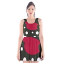 Red, black and white abstraction Scoop Neck Skater Dress View1