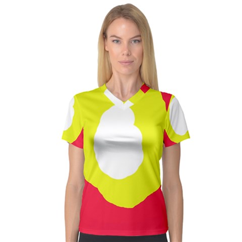 Colorful Abstraction Women s V-neck Sport Mesh Tee by Valentinaart