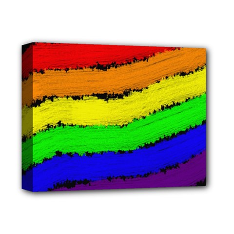 Rainbow Deluxe Canvas 14  x 11 