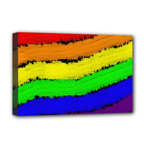 Rainbow Deluxe Canvas 18  x 12  