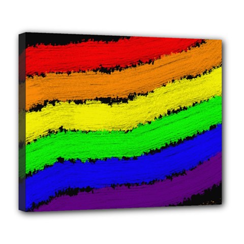 Rainbow Deluxe Canvas 24  X 20   by Valentinaart