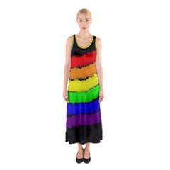 Rainbow Sleeveless Maxi Dress