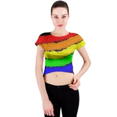 Rainbow Crew Neck Crop Top