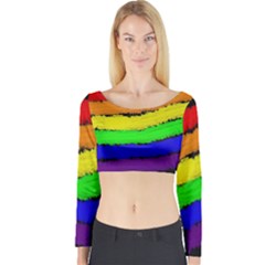 Rainbow Long Sleeve Crop Top