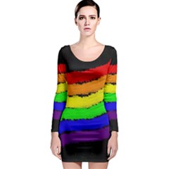 Rainbow Long Sleeve Bodycon Dress