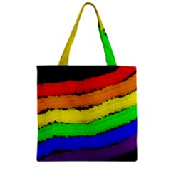 Rainbow Zipper Grocery Tote Bag