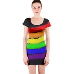 Rainbow Short Sleeve Bodycon Dress