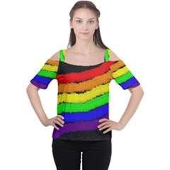 Rainbow Women s Cutout Shoulder Tee