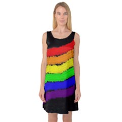 Rainbow Sleeveless Satin Nightdress