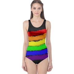 Rainbow One Piece Swimsuit by Valentinaart