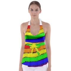 Rainbow Babydoll Tankini Top