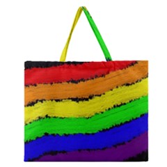 Rainbow Zipper Large Tote Bag