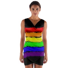 Rainbow Wrap Front Bodycon Dress