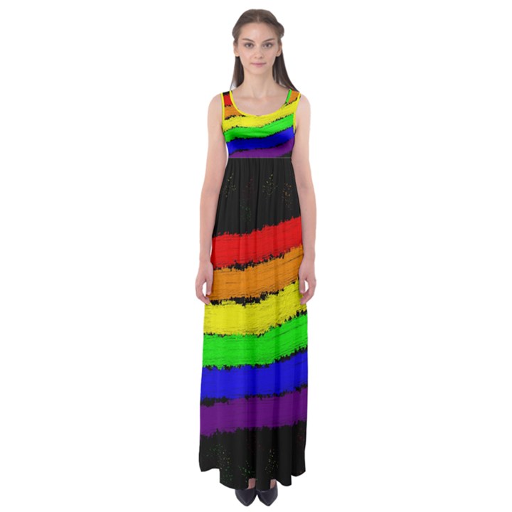 Rainbow Empire Waist Maxi Dress