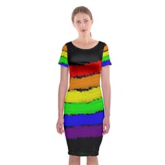 Rainbow Classic Short Sleeve Midi Dress