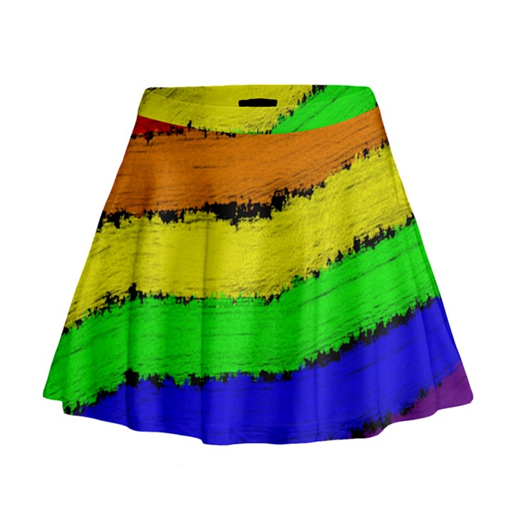 Rainbow Mini Flare Skirt