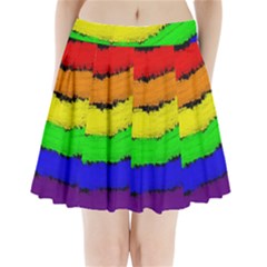 Rainbow Pleated Mini Mesh Skirt