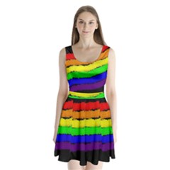 Rainbow Split Back Mini Dress 