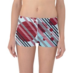 Colorful Lines And Circles Reversible Boyleg Bikini Bottoms by Valentinaart