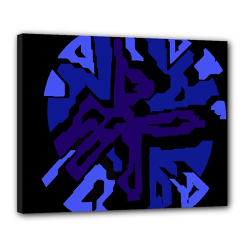 Deep Blue Abstraction Canvas 20  X 16  by Valentinaart