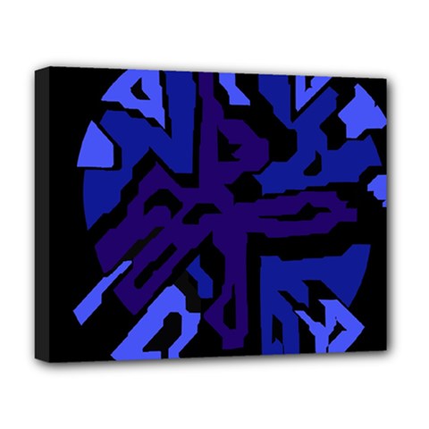 Deep Blue Abstraction Deluxe Canvas 20  X 16   by Valentinaart