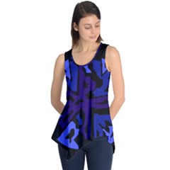 Deep Blue Abstraction Sleeveless Tunic by Valentinaart