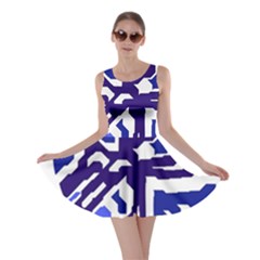 Deep Blue Abstraction Skater Dress by Valentinaart