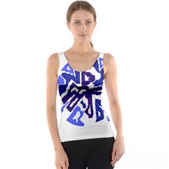 Deep Blue Abstraction Tank Top by Valentinaart