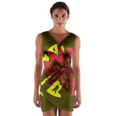 Abstraction Wrap Front Bodycon Dress by Valentinaart