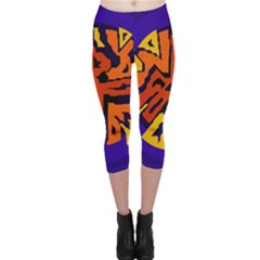 Orange Ball Capri Leggings 