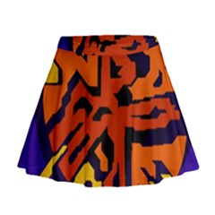 Orange Ball Mini Flare Skirt by Valentinaart