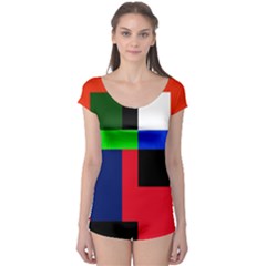 Colorful Abstraction Boyleg Leotard 