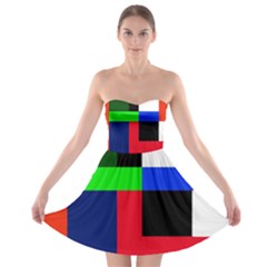 Colorful Abstraction Strapless Dresses by Valentinaart