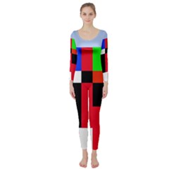 Colorful Abstraction Long Sleeve Catsuit by Valentinaart