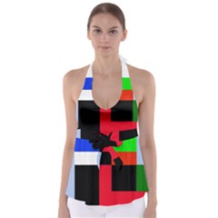 Colorful Abstraction Babydoll Tankini Top by Valentinaart