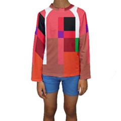 Colorful Abstraction Kid s Long Sleeve Swimwear by Valentinaart