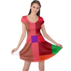 Colorful Abstraction Cap Sleeve Dresses by Valentinaart