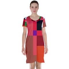 Colorful Abstraction Short Sleeve Nightdress by Valentinaart