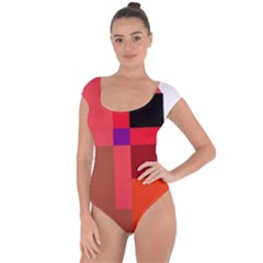 Colorful Abstraction Short Sleeve Leotard  by Valentinaart