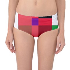 Colorful Abstraction Mid-waist Bikini Bottoms by Valentinaart