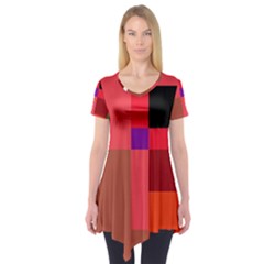 Colorful Abstraction Short Sleeve Tunic  by Valentinaart