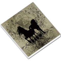 Wonderful Black Horses, With Floral Elements, Silhouette Small Memo Pads by FantasyWorld7